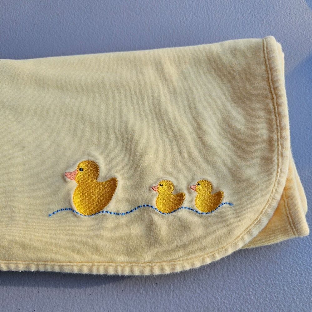 Carter's Tykes Rubber Duck Baby Blanket Vintage Yellow White Mama and Babies Y2K